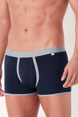2 Boxers - Marineblauw - Blauw en grijs