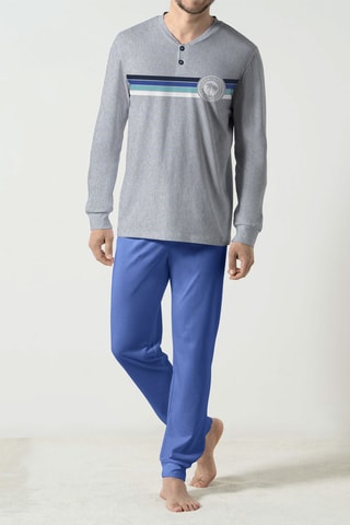 Pyjama - Blauw en Gemêleerd Grijs - Grijs