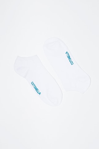 3 Paar Enkelsokken Wit - Wit en blauw