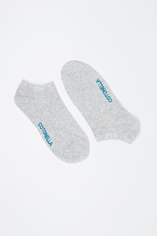 3 Paar Enkelsokken Gemêleerd Grijs - Blauw en grijs