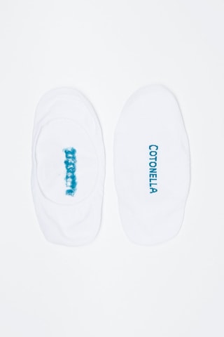3 Paar Enkelsokken Wit - Wit en blauw