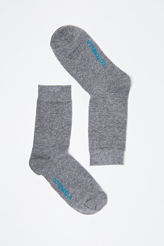 3 Paar Sokken Gemêleerd Grijs - Blauw en grijs