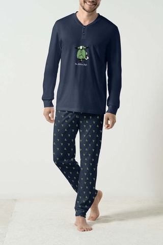 Pyjama - Marineblauw en Groen - Blauw