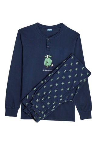 Pyjama - Marineblauw en Groen - Blauw