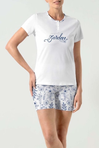 Pyjama - Wit en Blauw - Wit