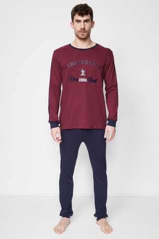 Pyjamabroek Bordeauxrood en Marineblauw - Rood en blauw