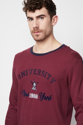 Pyjamabroek Bordeauxrood en Marineblauw - Rood en blauw