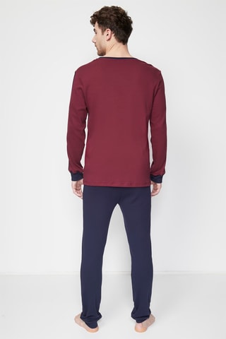 Pyjamabroek Bordeauxrood en Marineblauw - Rood en blauw