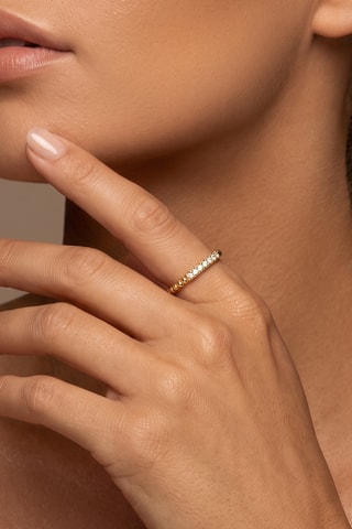 Ring - Goudkleurig Messing en Zirkonia