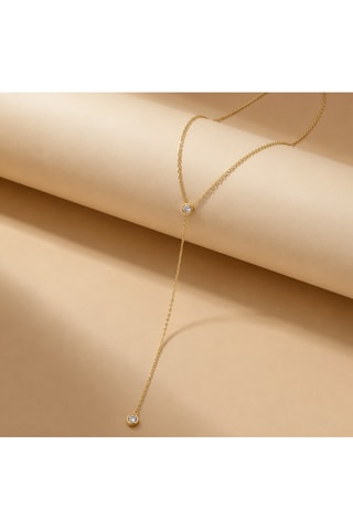 Ketting - goudkleurig messing en zirkonia