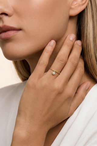Ring - Goudkleurig Messing en Zirkonia
