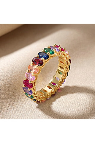 Ring - Goudkleurig Messing en Edelstenen