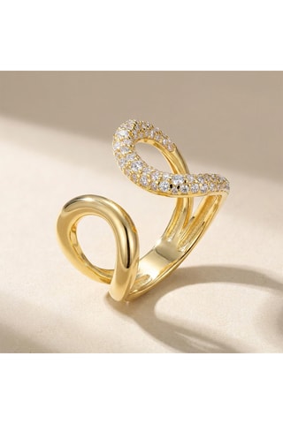 Ring - Goudkleurig Messing en Zirkonia