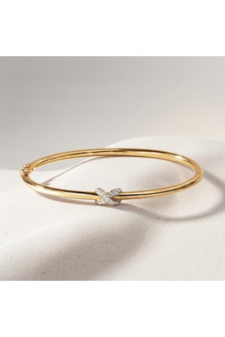 Armband - goudkleurig messing en zirkonia