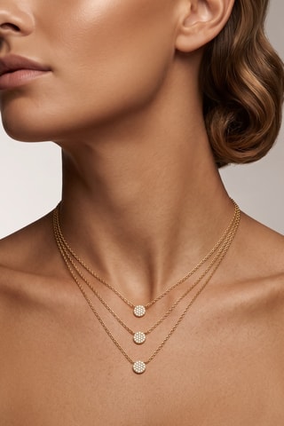Ketting - goudkleurig messing en zirkonia
