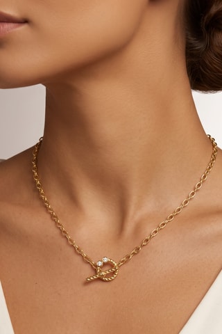 Ketting - Goudkleurig Messing en Zirkonia