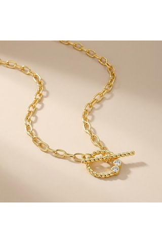 Ketting - Goudkleurig Messing en Zirkonia