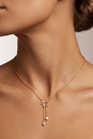 Ketting - Goudkleurig Messing en Zirkonia