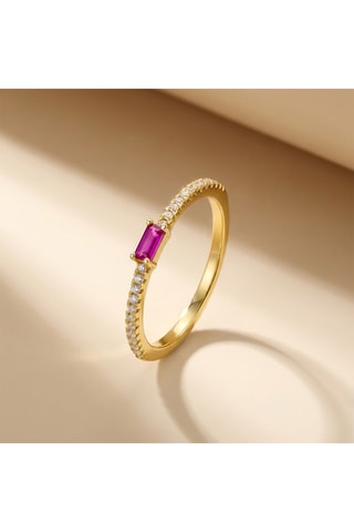 Ring - Goudkleurig Messing en Zirkonia