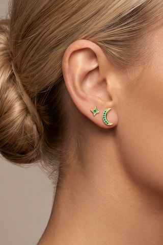 Asymmetrische Oorbellen Groen