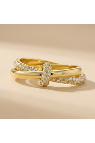 Ring - Goudkleurig Messing en Zirkonia