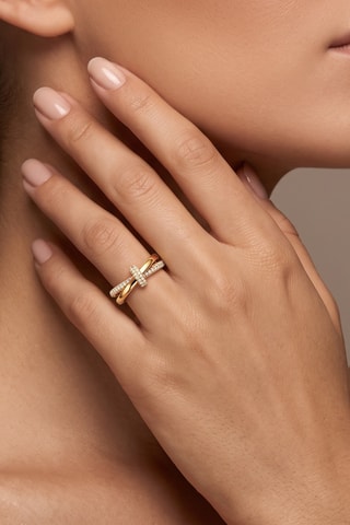 Ring - Goudkleurig Messing en Zirkonia