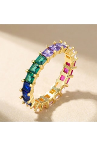 Ring - blauw, groen en roze
