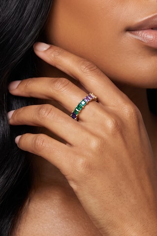 Ring - blauw, groen en roze