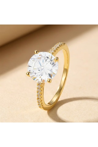 Ring - Goudkleurig Messing en Zirkonia