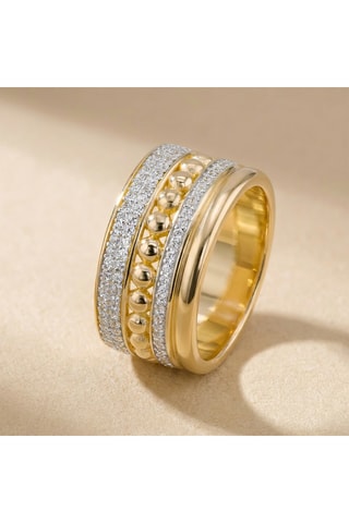 Ring - Goudkleurig Messing en Zirkonia