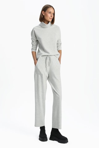 Pantaloni casual a vita alta - Grigio