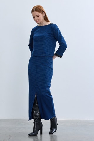 Blusa  - Blu e nero