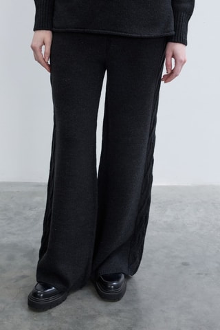 Pantaloni wide legs  - Nero