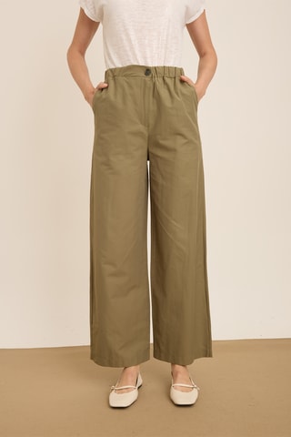 Pantaloni wide legs - Kaki