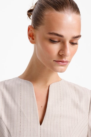Abito a trapezio - Marrone e beige