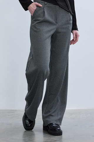 Pantaloni wide legs  - Nero e grigio