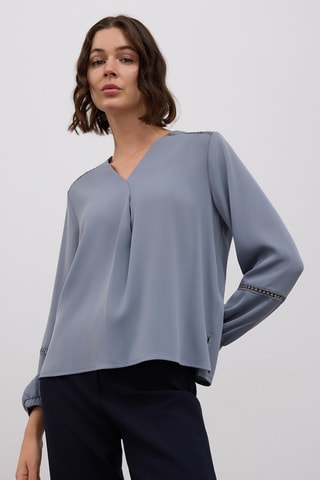 Blusa  - Blu e grigio