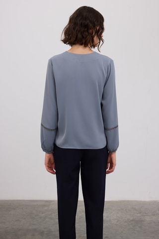 Blusa  - Blu e grigio