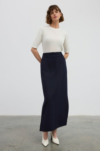 Gonna midi  - Navy