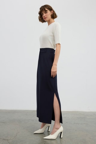 Gonna midi  - Navy