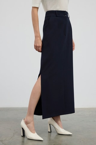 Gonna midi  - Navy