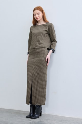 Gonna midi  - Taupe