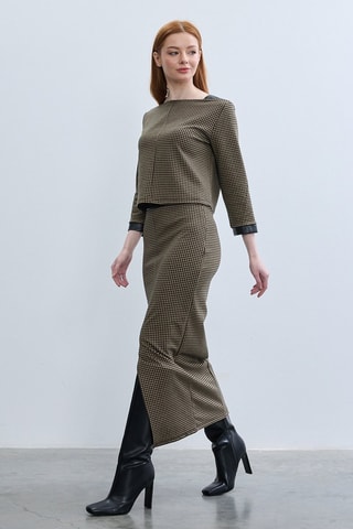 Gonna midi  - Taupe