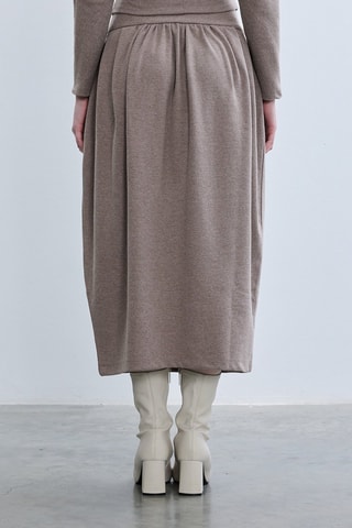 Gonna midi a vita alta  - Taupe