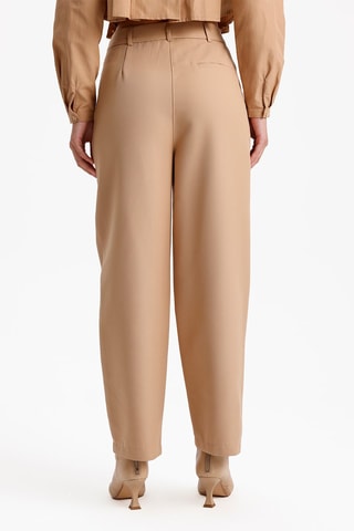 Pantaloni relaxed vita alta - Beige