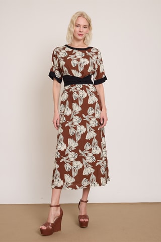 Abito midi - Marrone scuro