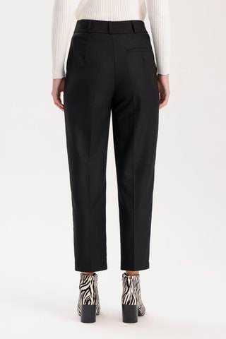 Pantaloni carrot 7/8 a vita alta  - Nero
