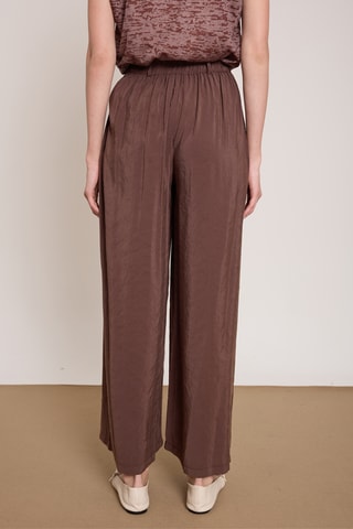 Pantaloni wide legs - Marrone scuro