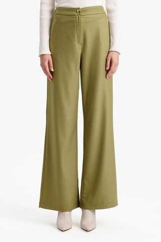 Pantaloni wide legs a vita alta - Verde
