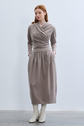 Top con cappuccio  - Taupe